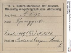 Etiketten zu Pyrargyrit (NHMW-MIN-Al92)